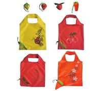 Set di 4 borse per la spesa pieghevoli, riutilizzabili, a forma di frutta, pratiche per supermercato, viaggi e salvaspazio, ideali come alternativa ai sacchetti usa e getta, b