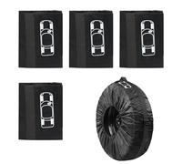 Set di 4 Borse per Pneumatici, Borse Porta Gomme Auto, 19-23 Pollici Copriruota Custodia per Ruota Protezione, Auto Ruota Copertura, Impermeabili Copertura della Ruota di Scorta (Bianco + Nero)