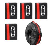 Set di 4 Borse per Pneumatici, Borse Porta Gomme Auto, 19-23 Pollici Copriruota Custodia per Ruota Protezione, Auto Ruota Copertura, Impermeabili Copertura della Ruota di Scorta (Rosso + Nero)