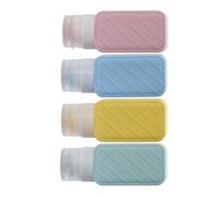 Set di 4 bottiglie cosmetiche da viaggio in silicone piccole pratiche vuote per shampoo lozione conditionione
