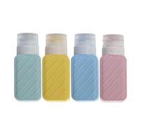 Set di 4 bottiglie cosmetiche da viaggio in silicone piccole pratiche vuote per shampoo lozione conditionione