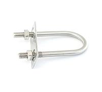 Set di 4 bulloni a forma U in acciaio inossidabile 304, a rotondi con dadi e piastre dado esagonale, piastra, rondella for il fissaggio tubi(M12x45mmx81mm 1set)