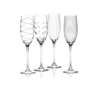 Set Di 4 Calici Di Champagne CHEERS CRYSTAL Per 250Ml Con Motivo Creative Tops