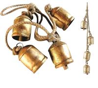 Set di 4 campane giganti da appendere in stile rustico shabby chic rustico in metallo decorazioni per albero di Natale