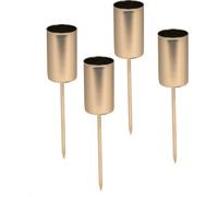 Set di 4 candele a bastoncino - argento - tappo per candele per l'Avvento e per le decorazioni natalizie - candelabro per candele da tavola