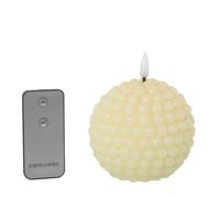 Set di 4 candele a sfera di cera con LED e telecomando color avorio 10 x 10 x 9 cm