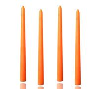 Set di 4 candele coniche arancioni da 25,4 cm, affusolate, alte candelabri, candele per cena a casa, feste, matrimoni, Halloween, Natale (25,1 cm, arancione)