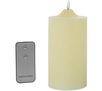 Set di 4 candele in cera con LED e telecomando color avorio 10x10x20 cm