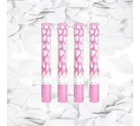 Set di 4 cannoni per coriandoli, farfalle bianche, 40 cm, portata 5-8 m, lanciatore coriandoli biodegradabili, matrimonio uscita degli sposi baby shower battesimo - Zenda Club (bianco 2)