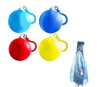 Set di 4 cappotti impermeabili impermeabili portatili, da donna e da uomo, con poncho di emergenza usa e getta, poncho, parapioggia, con circonferenza della pioggia, giallo-blu-blu chiaro-rosso