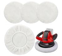 Set di 4 cappucci per lucidatura in lana d'agnello, 220 mm - 250 mm, per lucidatrici auto Einhell, cuscinetti per lucidatura auto, compatibili CE-CB 18/254 Li, CC-PO 90