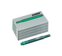 Set di 4 cartucce d'inchiostro LAMY T10 con grande capacità d'inchiostro - adatte a tutti i modelli di penne stilogr. Lamy - 1,25 ml per cartuccia - 5 pezzi per confezione -Colore inchiostro verde