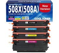 Set di 4 cartucce toner M553 di ricambio per HP 508X 508A per stampanti Color Enterprise M553 M552 553 MFP M577 nuova versione CF360X CF361X CF362X CF363X inchiostro (nero, ciano, magenta, giallo)