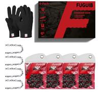 Set di 4 Catene per motosega, 35 cm 1,3 mm 3/8"LP, 52 maglie motrici | Compatibile con Einhell GH-EC 1835, GC-EC 1935, Makita DCS 330, DCS330TH, XCU04PT1, 1 Paio di Guanti Antitaglio