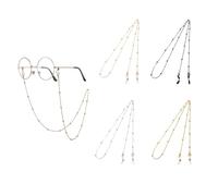 Set di 4 Catenelle per Occhiali con Perline, Antiscivolo per Donna e Uomo con Anelli in Silicone