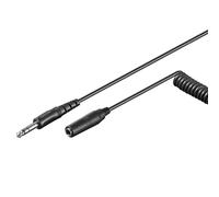 Set di 4 cavi di prolunga audio video con jack stereo a spirale presa da 6,35 mm nero