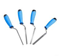 Set di 4 cazzuole a punta per dita, in acciaio inox, per cemento, pietra, gesso, rivestimento a secco, stucco