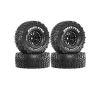 Set di 4 Cerchi In Gomma Beadlock da 120 mm e 1,9 Pollici per Auto Cingolata RC 1/10 Axial SCX10 Pro Capra TRX4 D90 Nero