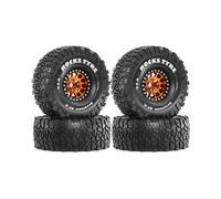 Set di 4 Cerchi In Gomma Beadlock da 120 mm e 1,9 Pollici per Auto Cingolata RC 1/10 Axial SCX10 Pro Capra TRX4 D90 Arancione
