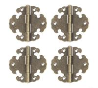 Set di 4 cerniere antiche per armadi e porte in legno, stile decorativo, apertura liscia a 270 gradi, con fori preforati