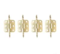Set di 4 cerniere decorative a 6 fori, testa a corona antica per armadi e scatole (giallo)