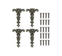 Set di 4 cerniere in bronzo vintage per il restauro di mobili decorativi VHV