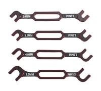 Set di 4 chiavi per RC, strumento universale di riparazione per RC con 8 misure: 3,0; 3,2; 3,5; 3,7; 4,0; 5,0; 5,5; 6,0 mm, estrattore di giunti sferici e dadi a tirante per auto (Rossa)