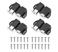 Set di 4 chiavistelli a pressione per porte, cassetti, armadi, con accessori completi, tra cui doppio per fermi per porte, piastre e viti