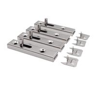 Set di 4 Chiavistelli per Mobili in Metallo, 70 mm, con Angolo di Chiusura, Finitura Nichelata, Palla, Chiavistello Piccolo con Vite Visibile,chiavistello chiavistello scorrevole inox