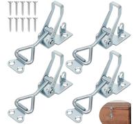 Set di 4 chiusure a leva in acciaio inox, chiusura a leva, chiusura a leva, piccola con foro della serratura, tenditore per leva del ginocchio, chiusura di sicurezza, serratura per armadio, porta
