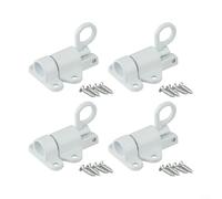 Set di 4 chiusure automatiche a molla in lega di alluminio, per porte, battenti, armadi e uso esterno, con finitura antiruggine e funzione di bloccaggio sicuro (bianco)