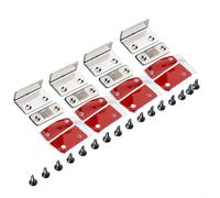 Set di 4 chiusure magnetiche per ante di armadietti con piastra a forma di L, progettate per porte ultra sottili, per armadi da cucina, armadi e cassetti (argento)