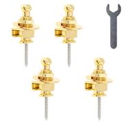 Set di 4 chiusure per tracolla per chitarra, in metallo, a sgancio rapido, con chiave, per chitarra acustica, classica, elettrica, basso, set di serrature per cinghie di sicurezza per chitarra