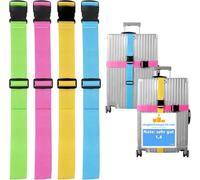 Set di 4 cinghie colorate per bagagli - come etichette per valigie e bagagli - cinghie per bagagli per viaggiare e volare