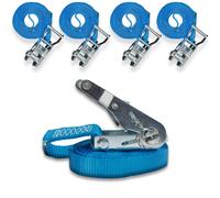 Set di 4 cinghie con cricchetto stabile a pressione monopezzo per reggiatura