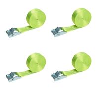 Set di 4 cinghie di tensione da 4 m con chiusura a morsetto colore giallo