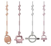 Set di 4 cinture di sicurezza per giocattoli, in silicone Pacifier, per snack, con cinghie, per passeggino, seggiolone, culla, ragazzi e ragazze di 3 mesi