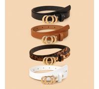 Set di 4 cinture per bambini dalla vita sottile, cinture di alta qualità in PU per decorazione di abbigliamento Tagli Unica,90Poliuretano