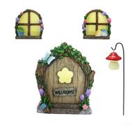 Set di 4 ciondoli a forma di farfalla che si illuminano al buio, per porte e finestre, in resina, decorazione per albero delle fate da giardino, 4 pezzi per esterni