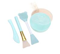 Set di 4 ciotole for maschera for il viso, kit strumenti for facciale fai da te, spazzole morbide in silicone con spatola for stick Per L'Applicazione Di Fango(Green)
