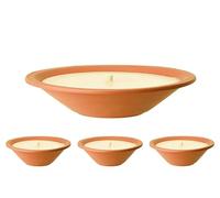 Set di 4 ciotole per esterni in terracotta, ideali per il tuo giardino, 4 pezzi, durata di combustione 13 ore, 23 x 7 cm