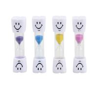 Set di 4 clessidre per bambini, orologio da denti, spazzolino Smiley, set di clessidre multicolore per cucina, lavarsi i denti, casa, ufficio e timer da gioco (rosa, blu, viola, giallo)