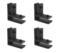 Set di 4 clip in acciaio inox 304 per ringhiere, recinzioni, recinzioni, connettori a 90 gradi, per gradini, balconi, terrazze e terrazze, finitura nera