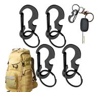 Set di 4 clip per chiavi, moschettoni con chiusura a chiave, multifunzione, per apribottiglie e anello a chiave, per cantiere, arrampicata, viaggi, campeggio all'aperto