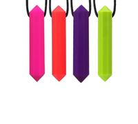 Set di 4 collane da masticare, giocattoli sensoriali per bambini, giocattoli masticabili per orale, con corda indossabile, per dentizione e ansia