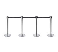 Set di 4 Colonnine Separacode Colonnina Segnapercorso Transenne Elimina Separacode Paletti di Delimitazione Barriere Retrattili