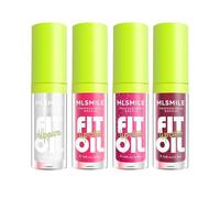 Set di 4 colori di olio per labbra, lucidalabbra colorato, olio per labbra idratante e nutriente che dona volume, cura delle labbra fresche e morbide di lunga durata A