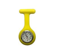 Set di 4 colori per orologio da infermiera, spilla in silicone con spilla, clip, design per controllo delle infezioni, assistenza sanitaria, infermiere, medico, sportivo. (Yellow)