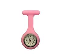 Set di 4 colori per orologio da infermiera, spilla in silicone con spilla, clip, design per controllo delle infezioni, assistenza sanitaria, infermiere, medico, sportivo. (Pink)