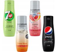 Set di 4 concentrati SodaStream: 7UpFREE + Arancia-Mango + Pompelmo + PepsiMax